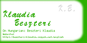 klaudia beszteri business card